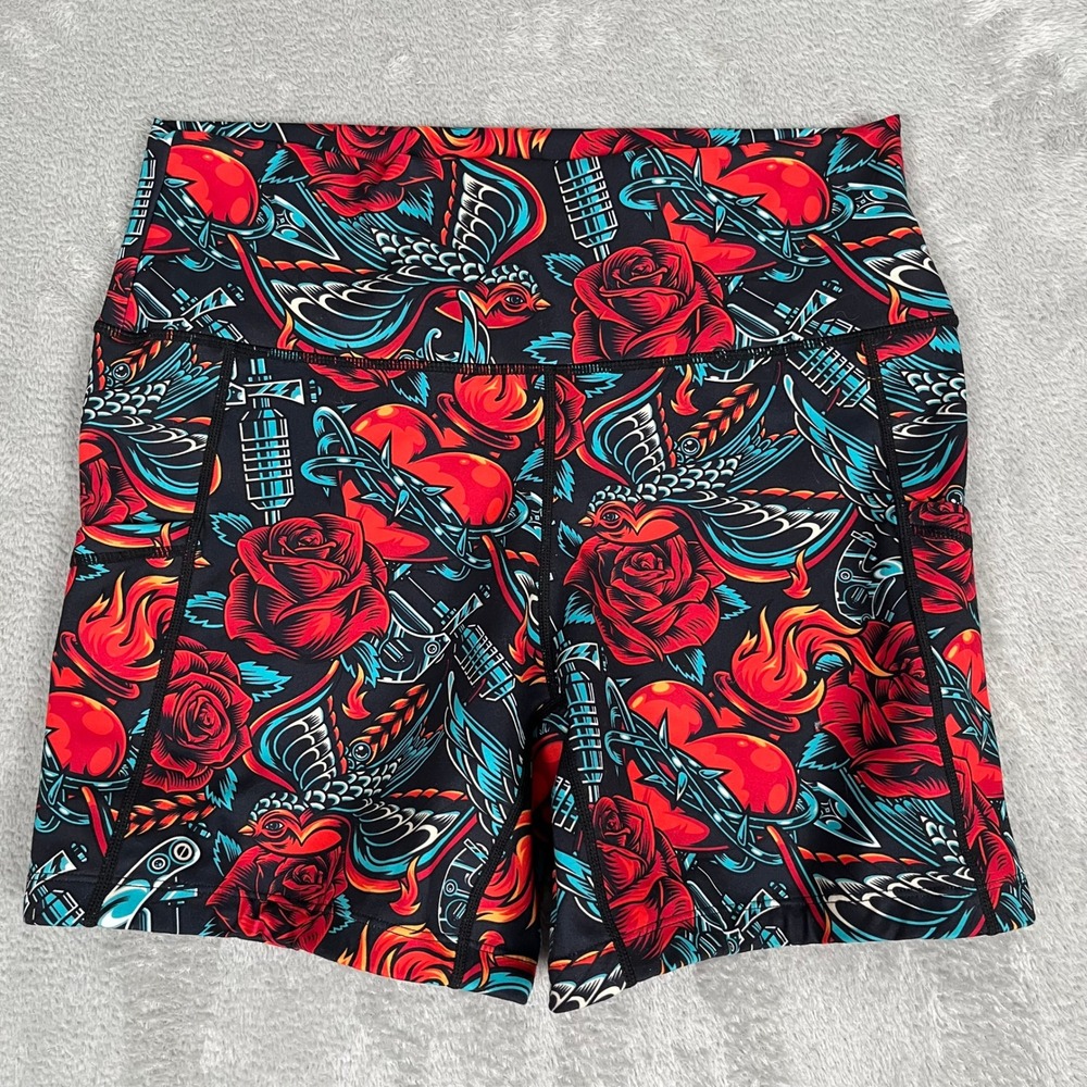 Constantly Varied Gear Womens (L) Squat Proof Shorts Rose Flame Athleticwear